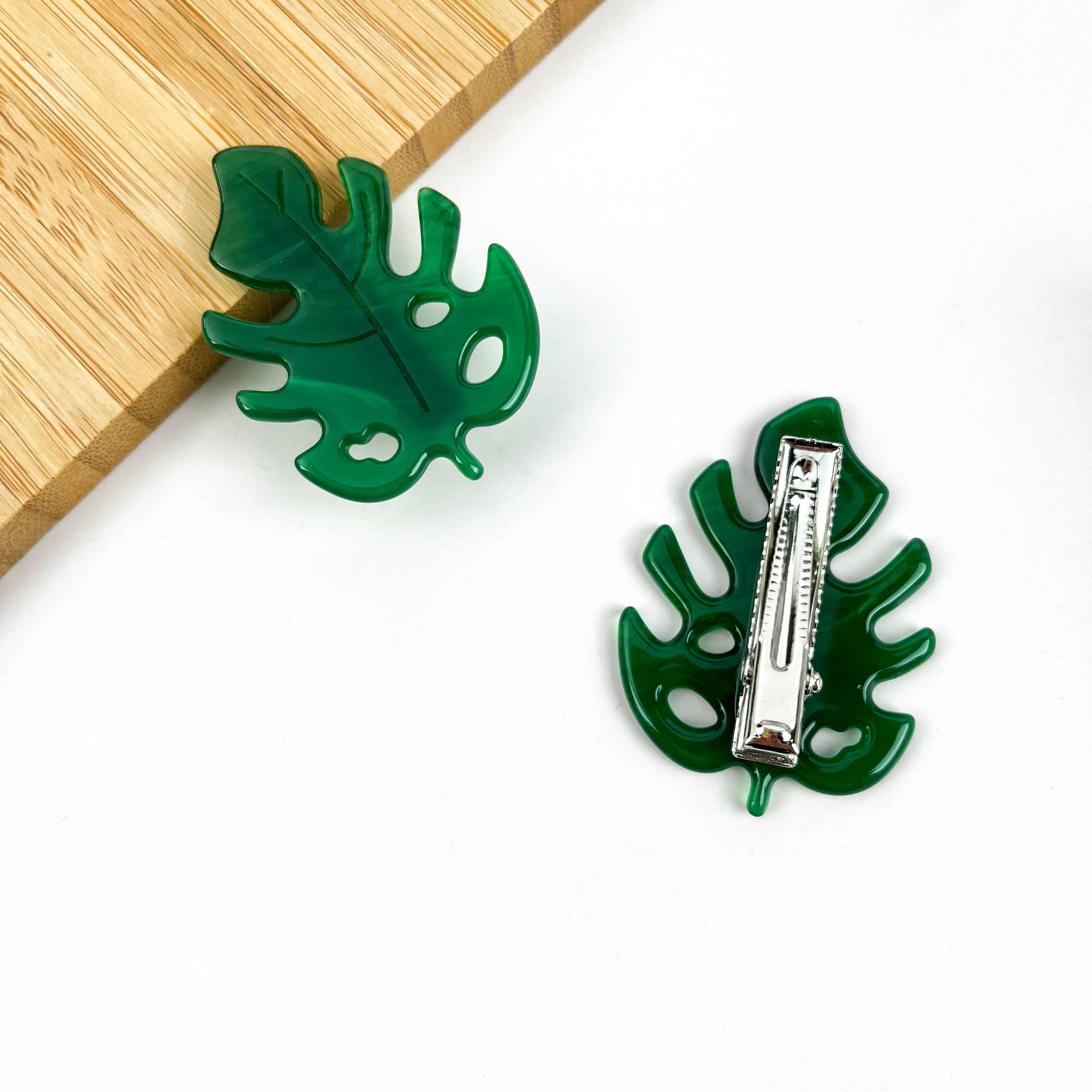 Acetate Monstera Claw Clip, Plant Leaf Hair Clips