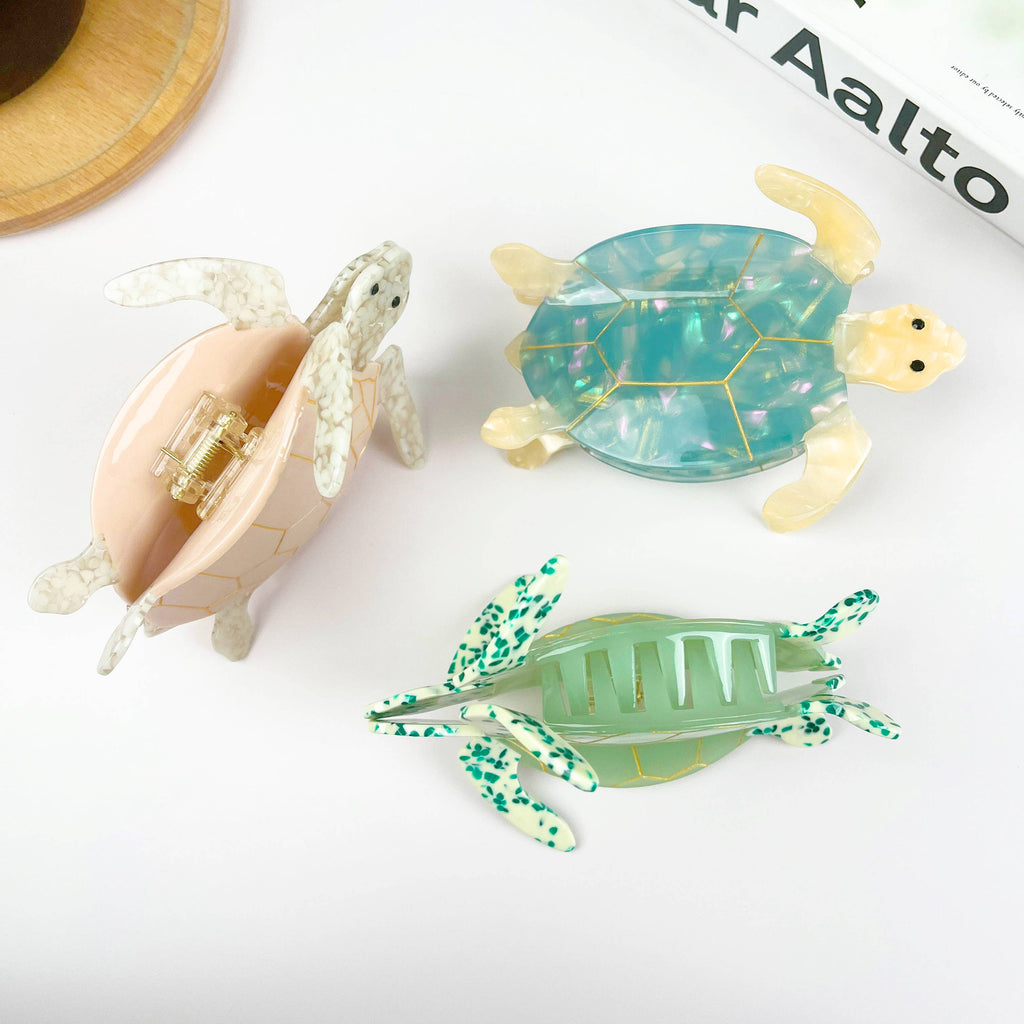 Green Turtle Claw Clip,Animal Hair Clip